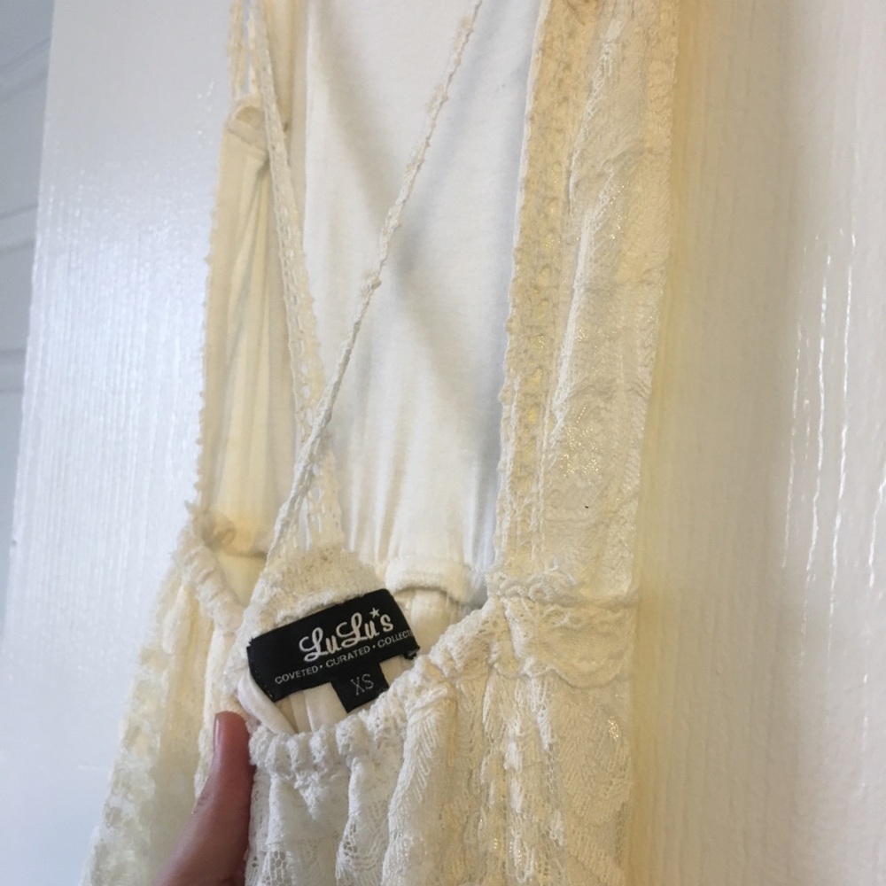 Lulu’s Backless Boho Lace Maxi Dress